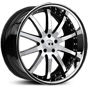 19x8.5 XO Wheels Rio Matte Black w/ Brushed Face & SS Lip  MID