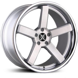 20x10 XO Wheels Rome Matte Silver w/ Brushed Face & SS Lip  HPO