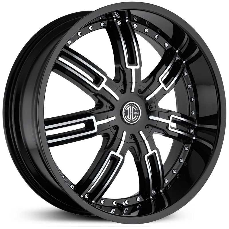 22x9.5 2Crave N27 Glossy Black/Machined Face MID