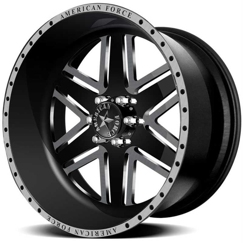 24x14 American Force Wheels AMBUSH SF6 Flat Black REV