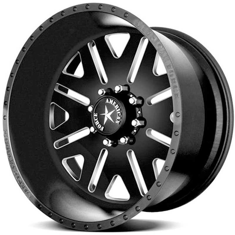 20x12 American Force Wheels BAUS SS8 Black Textured-Solid REV
