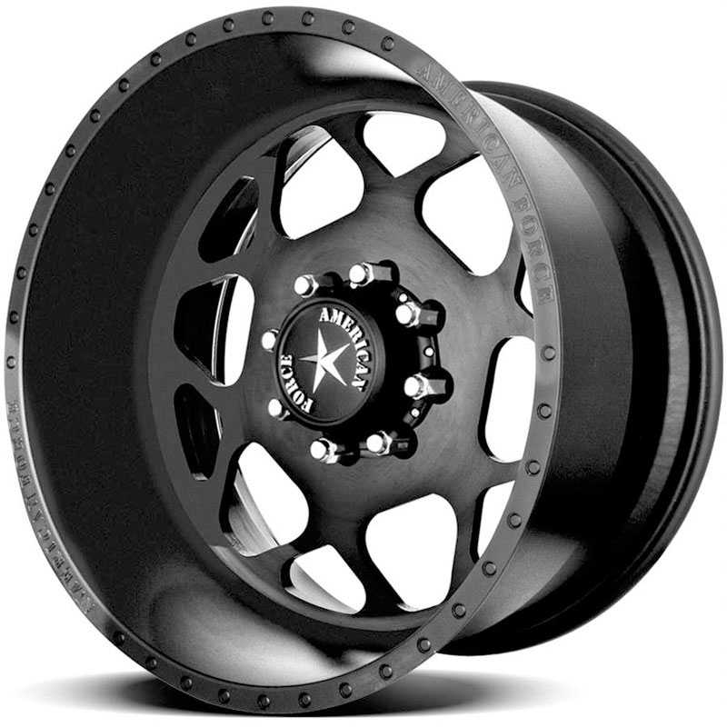 24x12 American Force Wheels BISON SS8 Black Flat-Solid REV