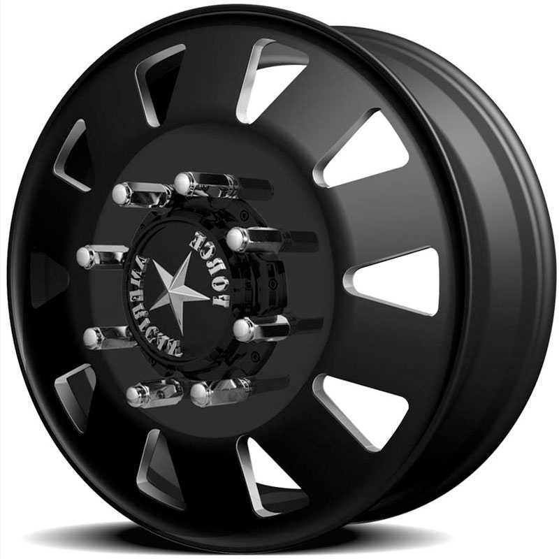 20x8.25 American Force Dually Wheels BOLT Black Textured-Solid HPO