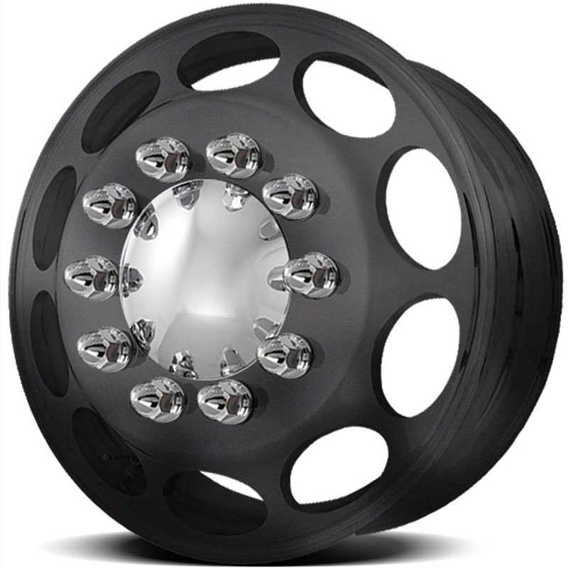 24.5x8.25 American Force Dually Wheels CALIBER Black Flat-Solid HPO
