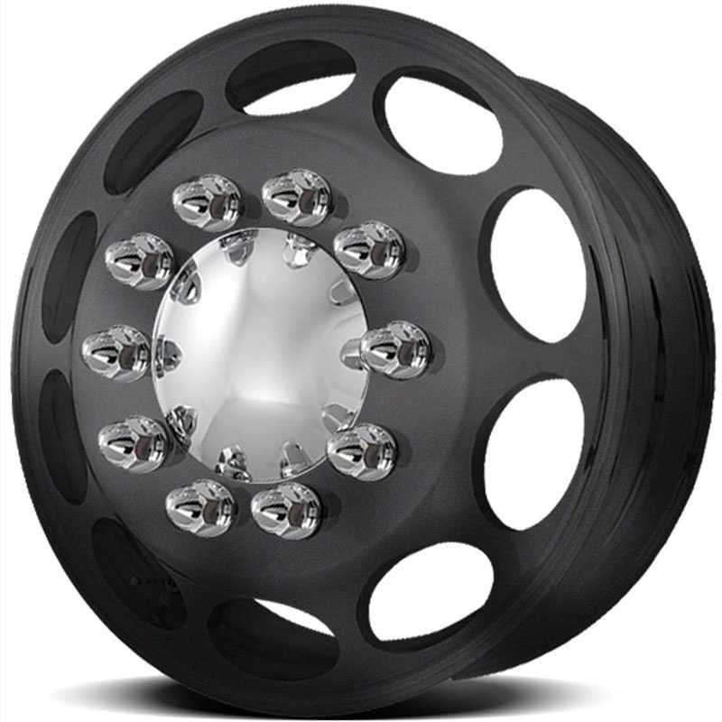 22.5x8.25 American Force Dually Wheels CALIBER Black Textured-Solid HPO