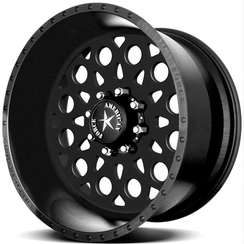 24x14 American Force Wheels CONFLICT SS8 Black Flat-Solid REV