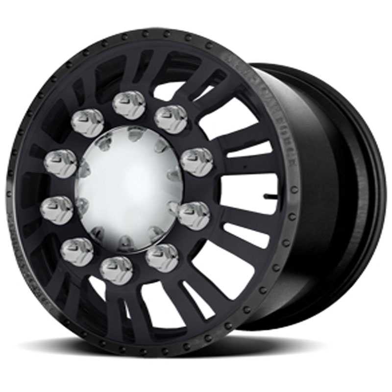 22.5x8.25 American Force Dually Wheels CONSTITUTION Black Flat-Solid HPO
