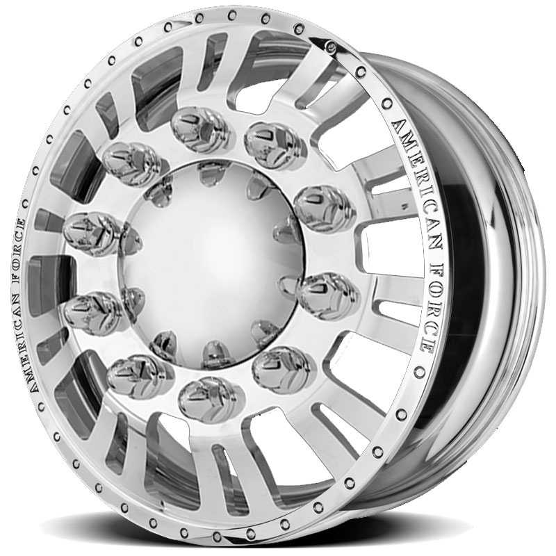 22.5x8.25 American Force Dually Wheels CONSTITUTION Mirror Finish Polish HPO