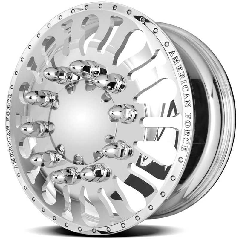 24x8.25 American Force Dually Wheels DRAG Mirror Finish Polish HPO