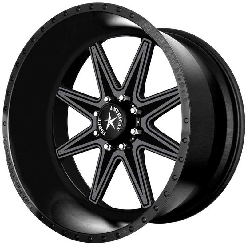 22x12 American Force Wheels EVADE FP8 Black Flat-Solid REV