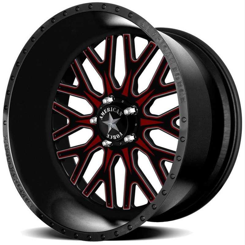 22x14 American Force Wheels FALLOUT FP5 Black Flat-Solid REV