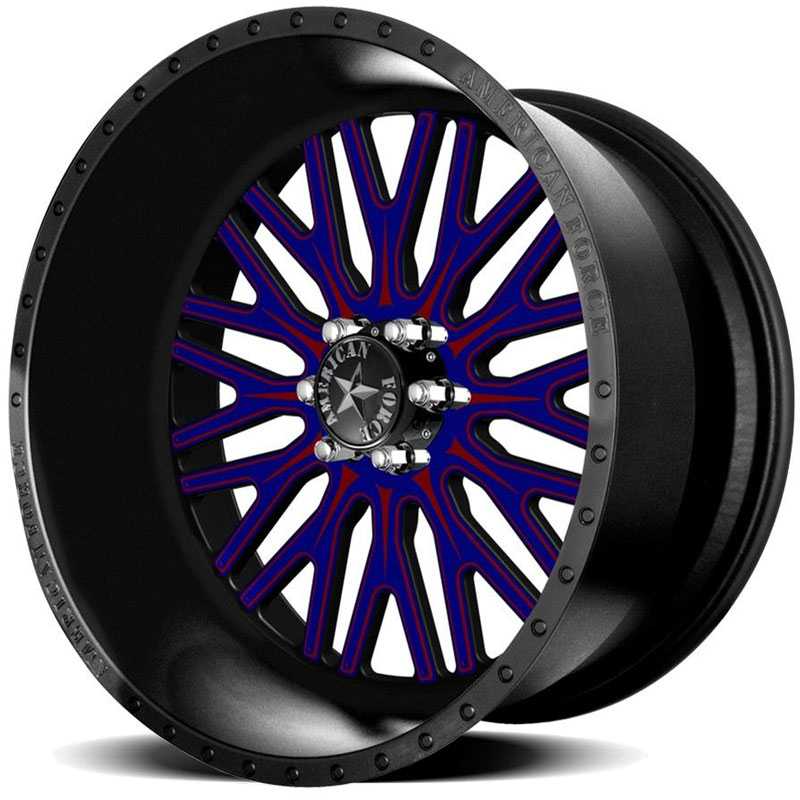 20x10 American Force Wheels FALLOUT FP6 Black Flat-Solid REV