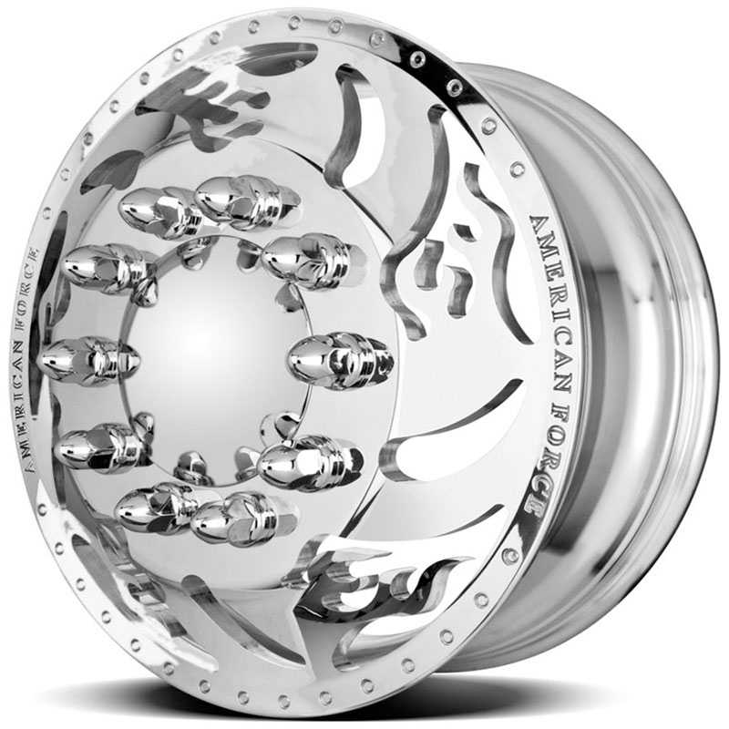 20x8.25 American Force Dually Wheels FLAME Mirror Finish Polish HPO