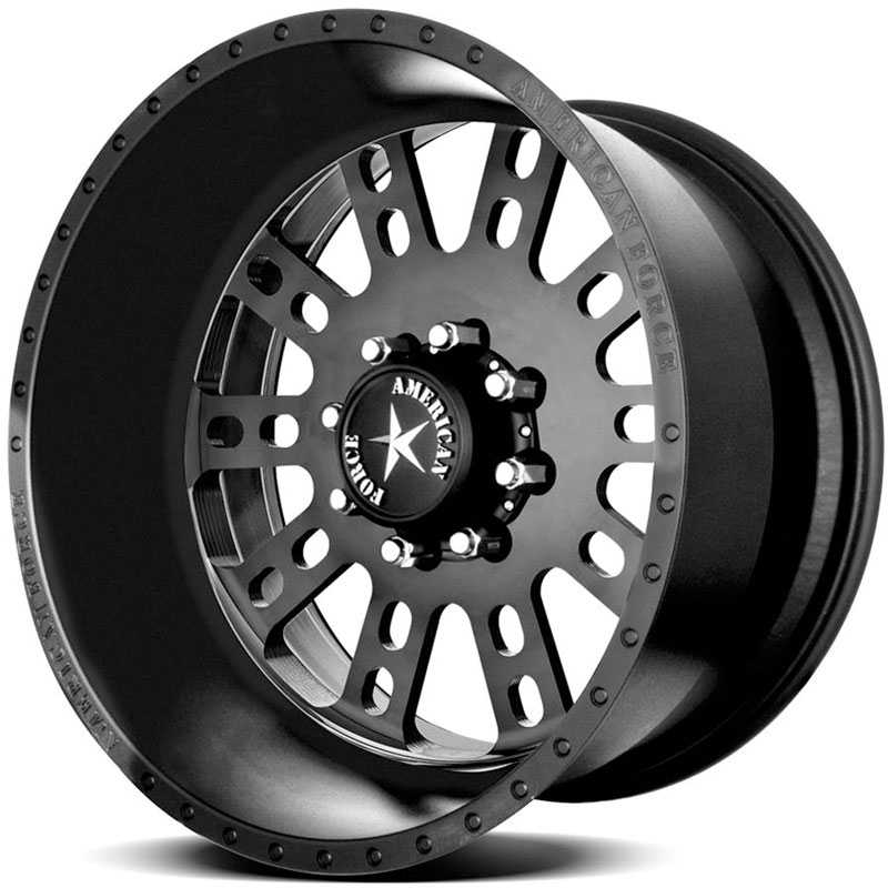 22x11 American Force Wheels FUSION SS8 Black Flat-Solid RWD