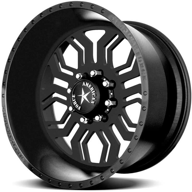 22x12 American Force Wheels HAWK SS8 Black Flat-Solid REV