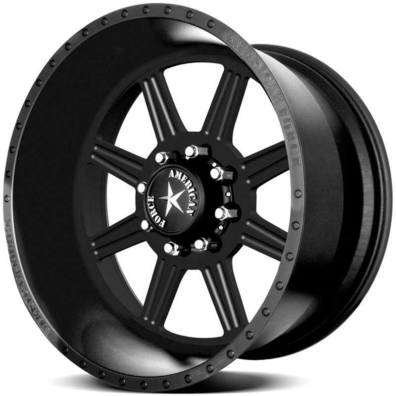 24x11 American Force Wheels HERO SS8 Black Flat-Solid RWD