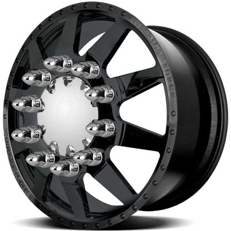 22.5x8.25 American Force Dually Wheels INDEPENDENCE Black Textured-Machined Windows HPO