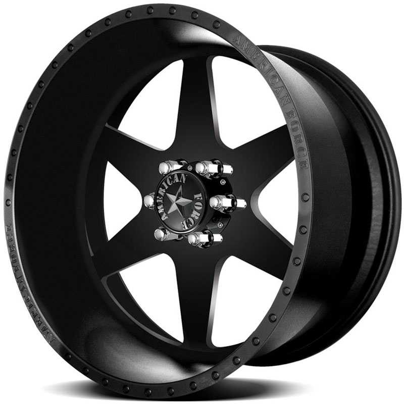 20x10 American Force Wheels INDEPENDENCE SS6 Black Flat-Machined Windows REV