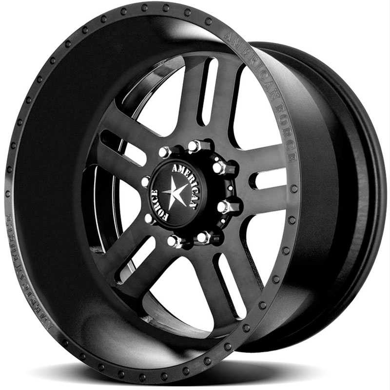 22x14 American Force Wheels JUSTICE SS8  Black Flat-Solid REV
