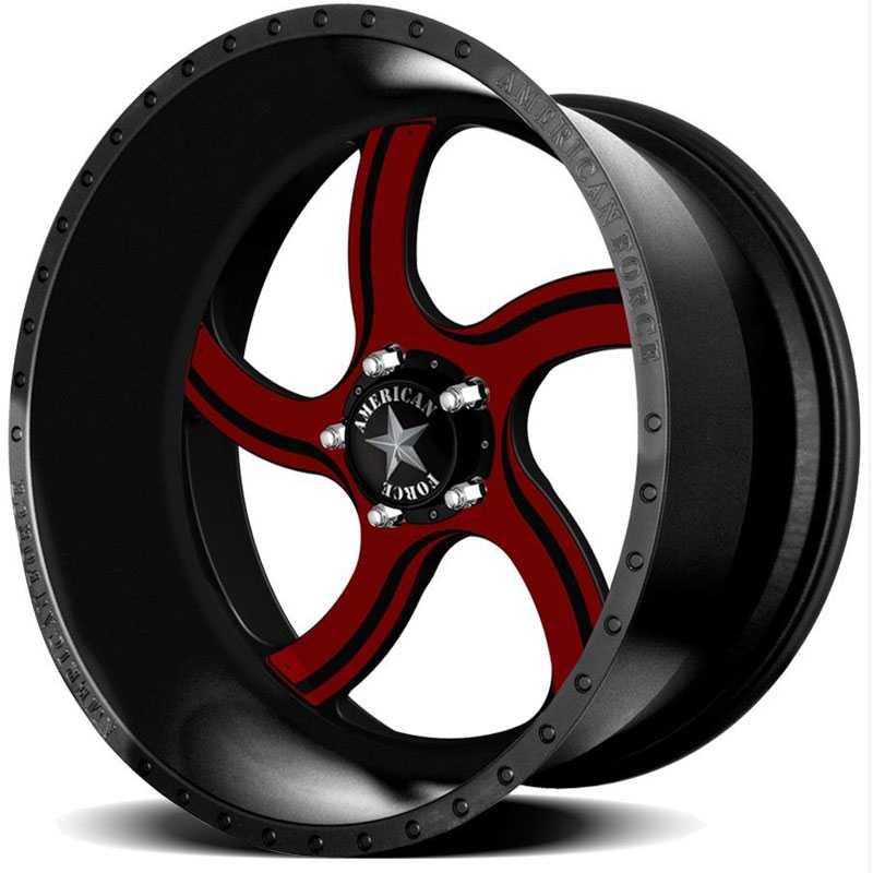 22x12 American Force Wheels NIGHTMARE FP5 Black Flat-Solid REV