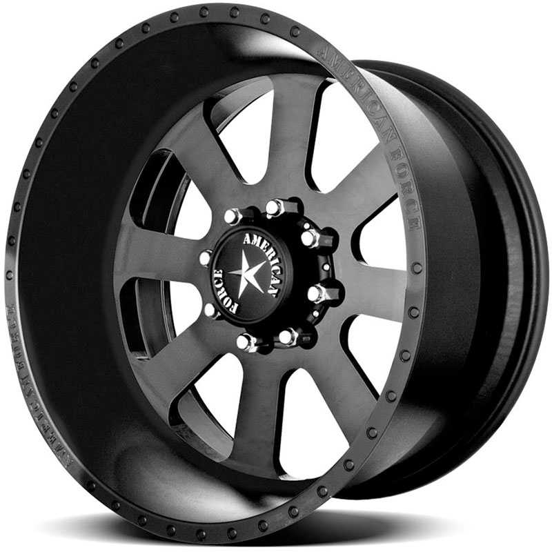 22x12 American Force Wheels RECON SS8 Black Flat-Solid REV