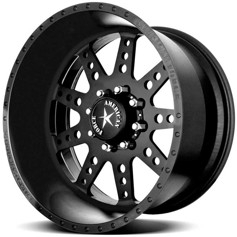 22x12 American Force Wheels ROBUST SS8 Black Flat-Solid REV