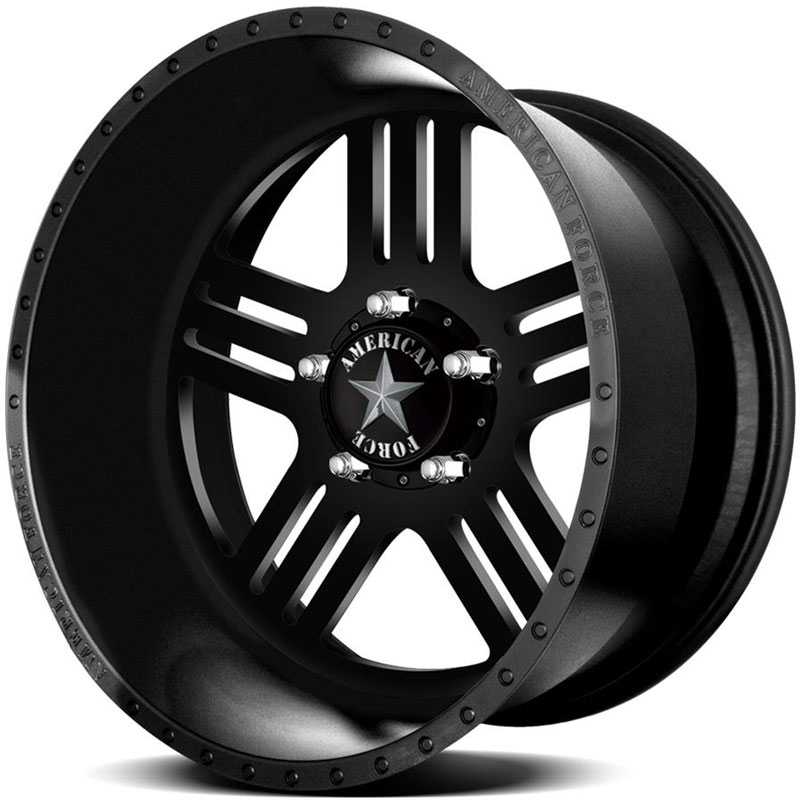 20x12 American Force Wheels RUSH SS5 Black Flat-Machined Windows REV