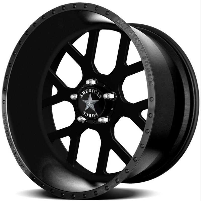 20x9 American Force Wheels SHIELD SS5 Black Flat-Solid RWD