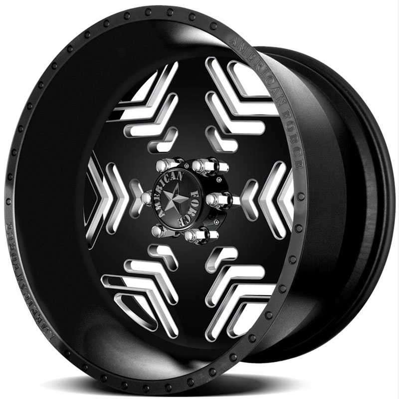 20x9 American Force Wheels SMASH SS6 Black Flat-Machined Windows RWD