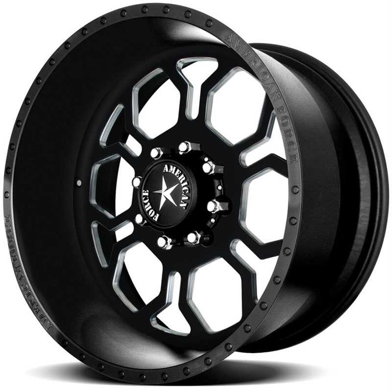 20x10 American Force Wheels SPYDER SS8 Black Flat-Machined Windows REV