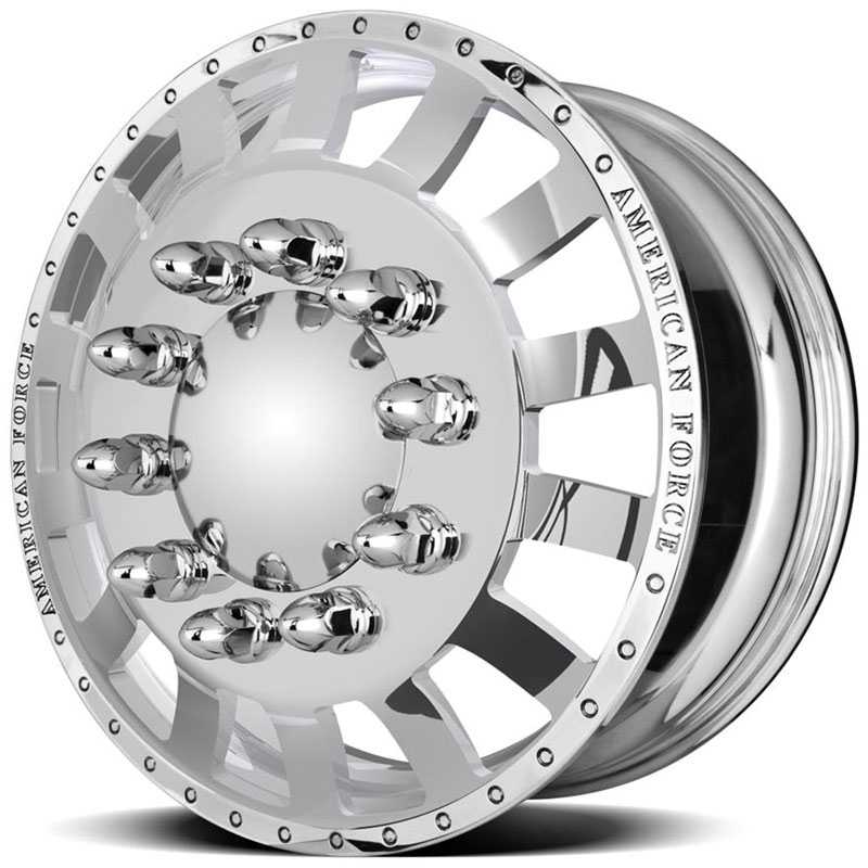 20x8.25 American Force Dually Wheels STRIKE Mirror Finish Polish HPO