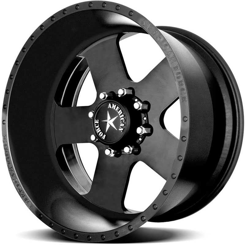 22x12 American Force Wheels TARGET SS8 Black Flat-Solid REV