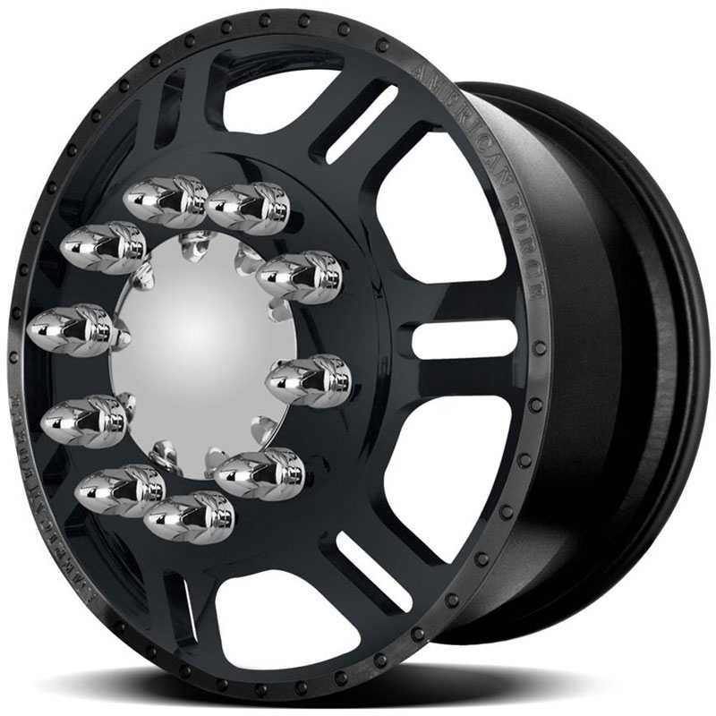 20x8.25 American Force Dually Wheels TILT Black Textured-Solid HPO
