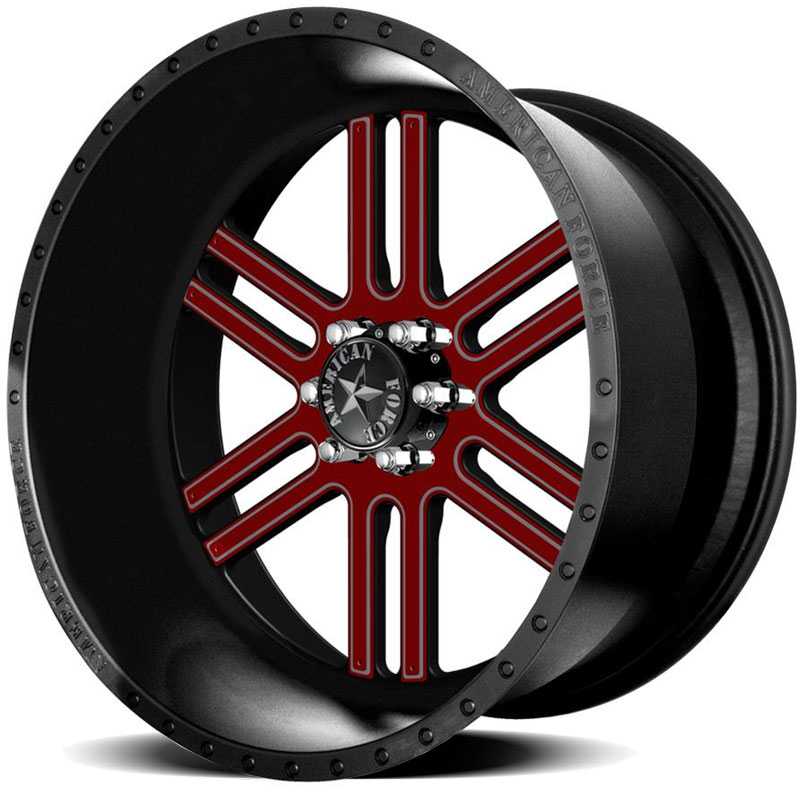 24x14 American Force Wheels VECTOR FP6 Black Flat-Solid REV