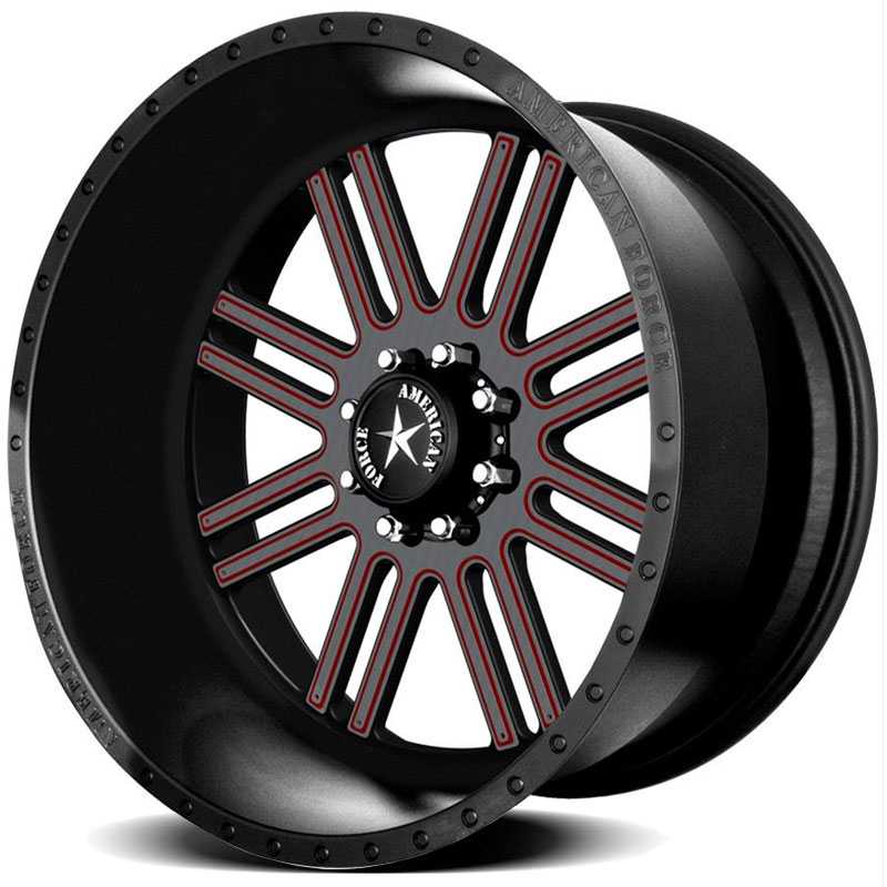 20x12 American Force Wheels VECTOR FP8 Black Flat-Solid REV