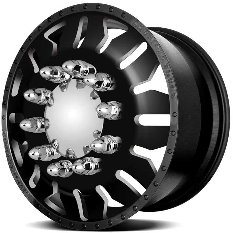 20x8.25 American Force Dually Wheels VICE Black Flat-Solid HPO