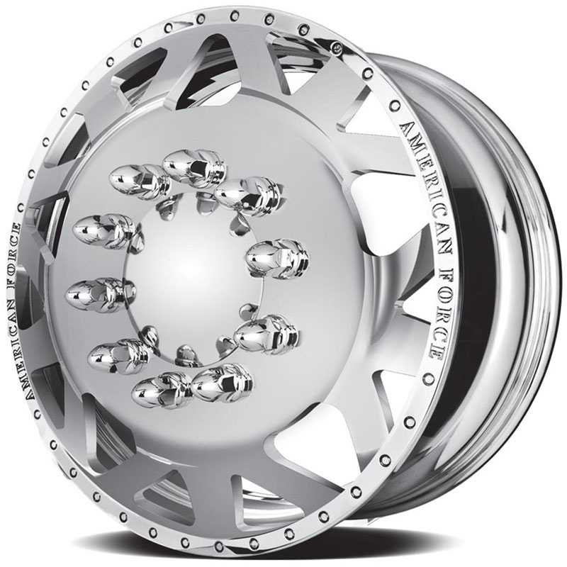22.5x8.25 American Force Dually Wheels WEAPON Mirror Finish Polish HPO