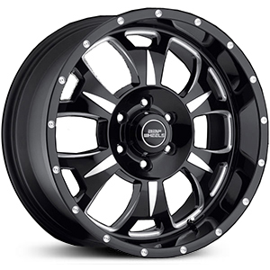 17x9 BMF M-80 Gloss Black with Full CNC Milling RWD