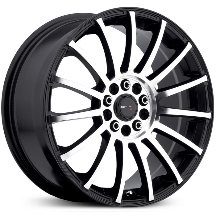 17X8 Drifz 306MB Halo Mirror Machined Face w/ Gloss Black Accents HPO