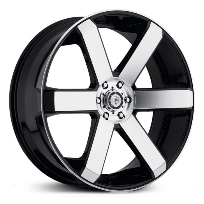 24X9.5 Dropstar 644MB  Mirror Machined Face & Lip w/ Gloss Black Accents MID