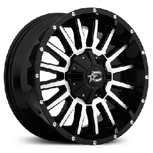 20X9 Dropstar 646MB Gloss Black w/ Mirror Machined Face & Chrome D-Star Cap RWD