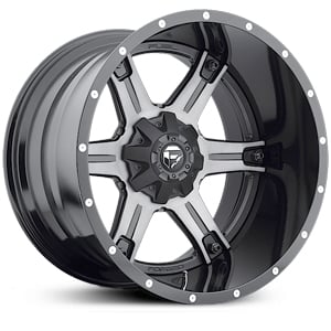22x12 Fuel Offroad D256 Driller Two Piece Black Milled Deep Lip REV