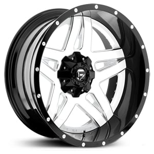 20x14 Fuel Offroad D255 Full Blown Two Piece White Milled Deep Lip REV