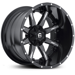22x12 Fuel Offroad Nutz Dually Black Milled REV