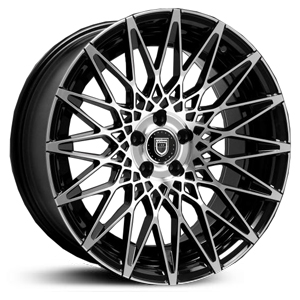 20X8.5 Lexani CSS-16 Gloss Black/Machined HPO