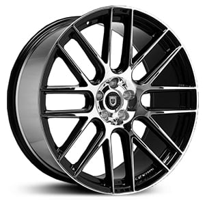 20X8.5 Lexani CSS-8 Gloss Black Machined HPO