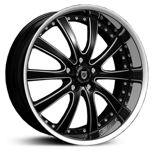 22X10 Lexani LSS-10 Gloss Black/CNC Milled Accents w/ SS Lip RWD