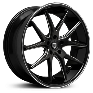 20X10 Lexani R-12 Gloss Black/CNC Milled Accents HPO