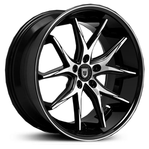 20X8.5 Lexani R-12 Gloss Black Machined HPO