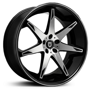22X9.0 Lexani R-14 Gloss Black Machined MID